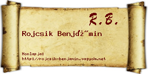 Rojcsik Benjámin névjegykártya